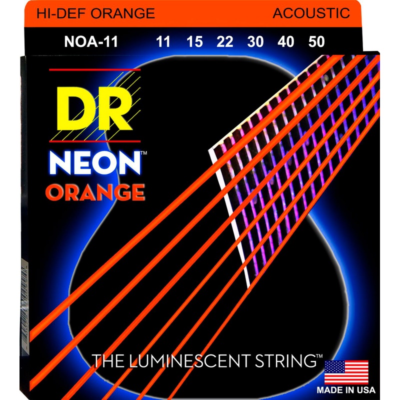 CUERDAS ACUSTICA DR NOA-11 K3 NEON ORANGE