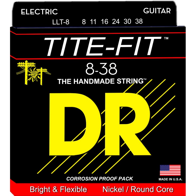 Cuerdas Para Guitarra Electrica Dr Llt-8 Tite-Fit Nickel Plated 8-11-16-24-30-38