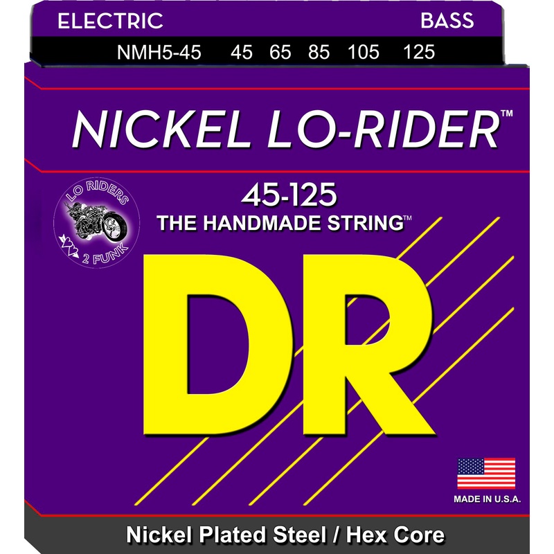 Cuerdas Bajo Dr Nmh5-45 Nickel Lo-Rider