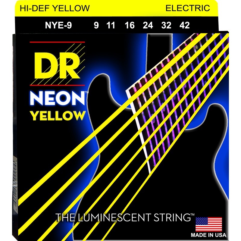 CUERDAS GITARRA ELECTRICA DR K3 NEON YELLOW 9-11-16-24-32-42