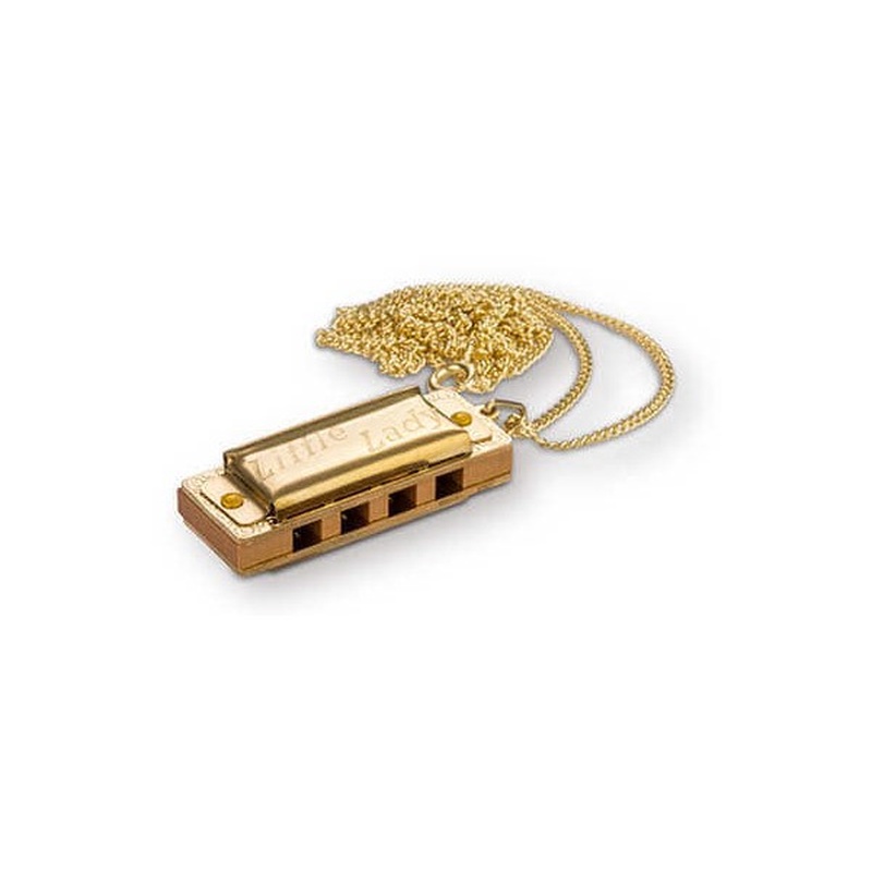 Armónica Diatónica Hohner Little Lady Gold Plated With Necklace
