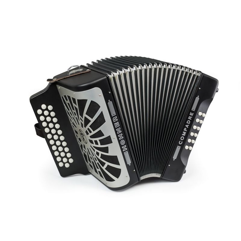 Acordeón De Botones Diatónico Hohner Compadre Gcf Silver Grill Bk