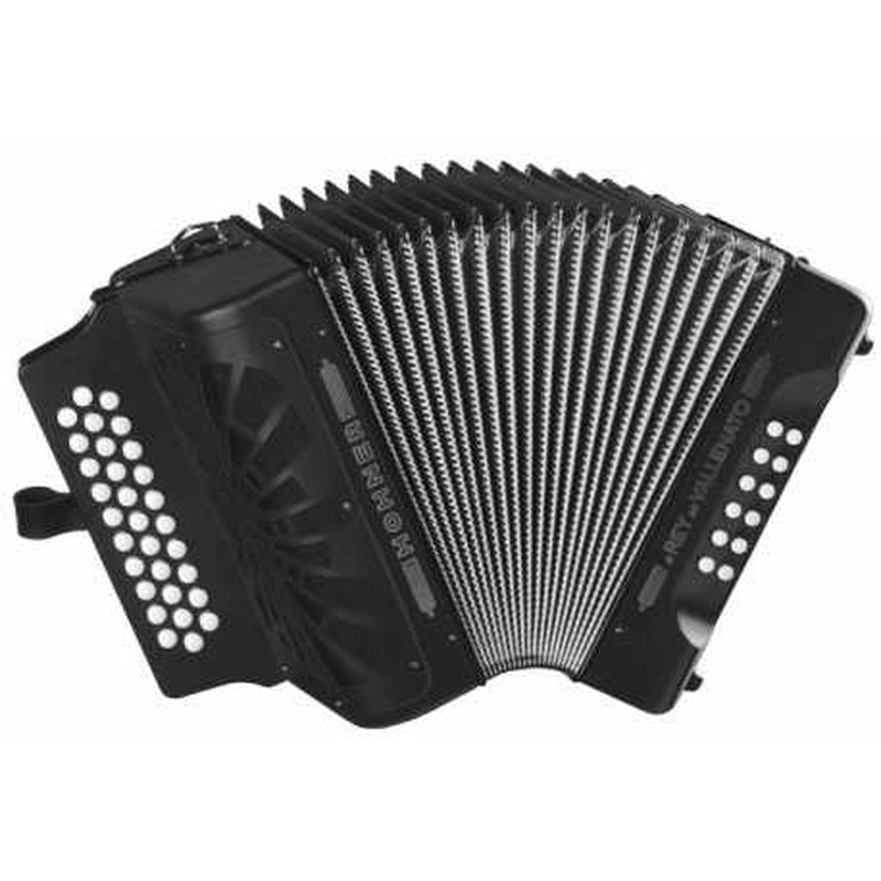 ACORDEON DE BOTONES DIATONICO HOHNER EL REY DEL VALLENATO ADG BK SILVER GRILL