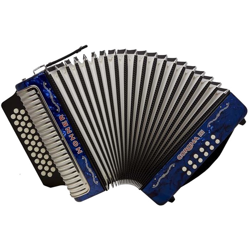 Acordion De Botones Diatonico Hohner Corona Ii Gcf Bl