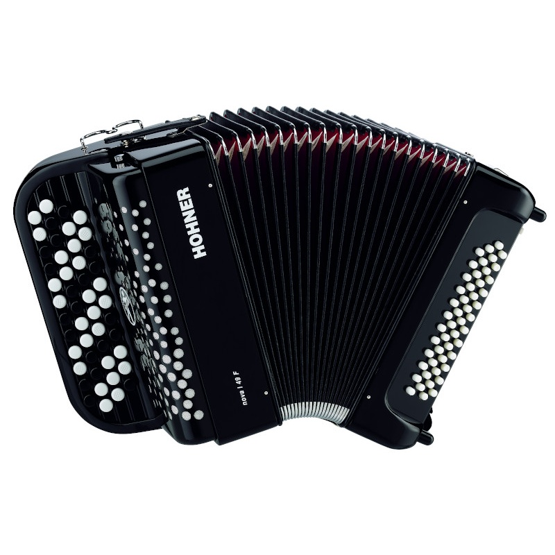 Acordéon De Botones Cromático Hohner Nova I 49F C-System Bk