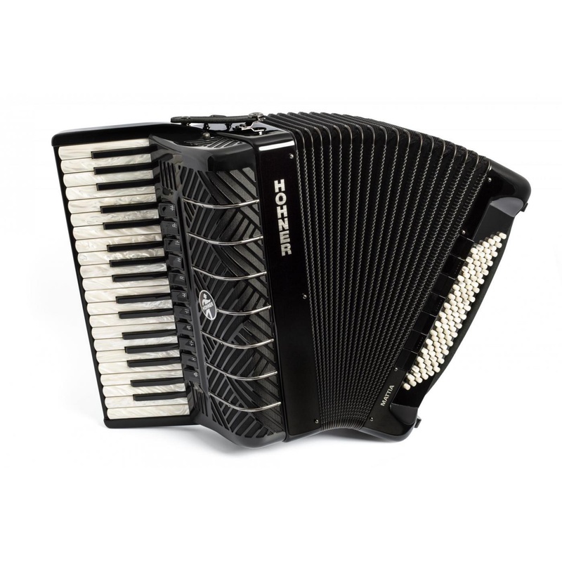 Acordeón De Piano Cromático Hohner Mattia Iv 96 Bk