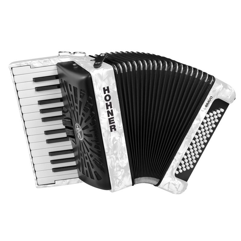 Acordeón De Piano Cromático Hohner Bravo Ii 60 A16952 Silentkey Wh