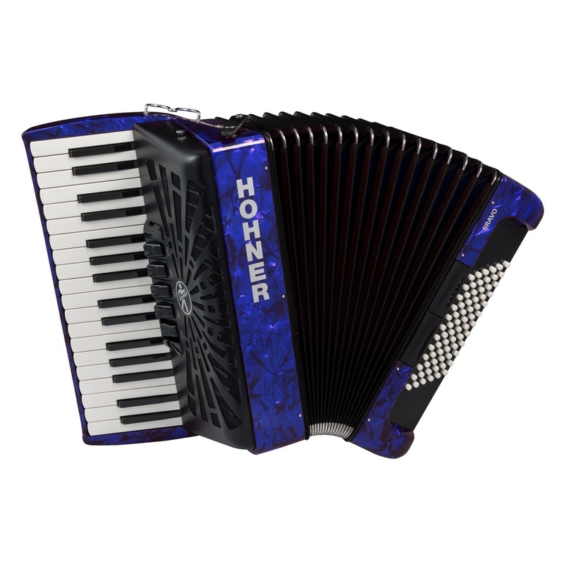 Acordeón De Piano Cromático Hohner Bravo Iii 72 A16642 Silentkey Azul