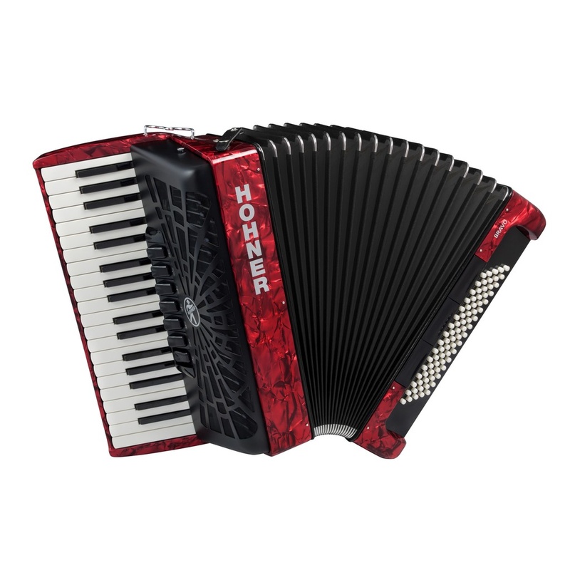 Acordeon Piano Cromatico Hohner Bravo Iii 80 Silentkey A16432 Rojo