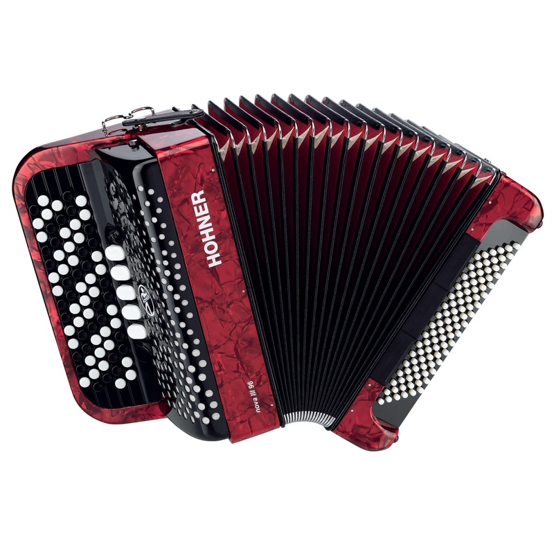 Acordeón De Botones Cromático Hohner Nova Iii 96 Rd C-Stepped
