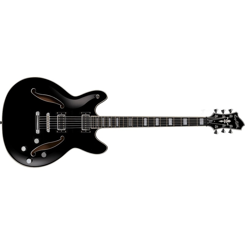 Guitarra Semi-Hueco Hagstrom Viking Dlx Baritone Bk