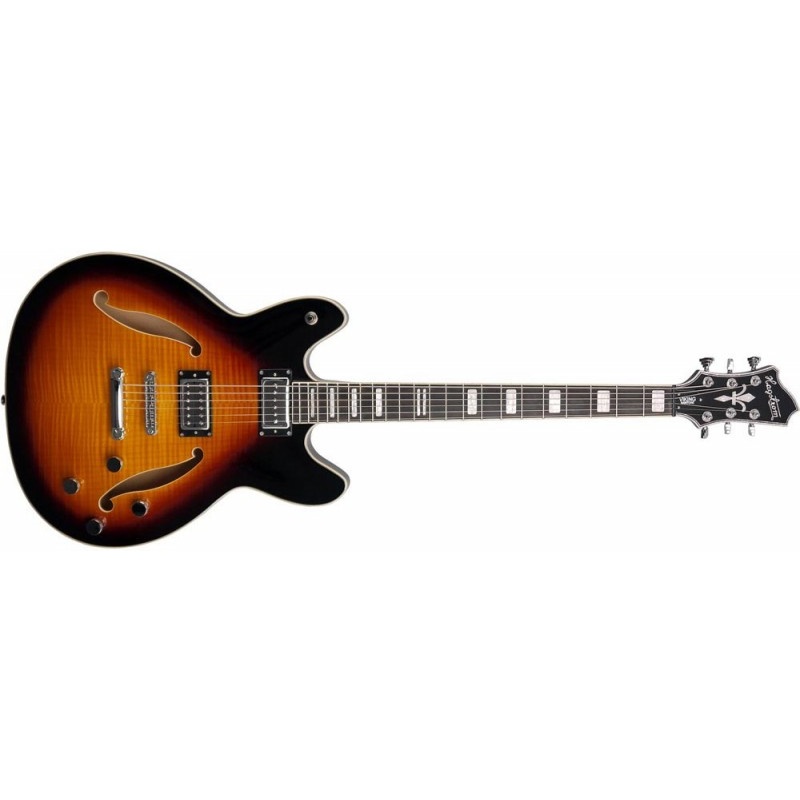 GUITARRA DE CUERPO SEMI-HUECO HAGSTROM VIKING DLX BARITONE TSB