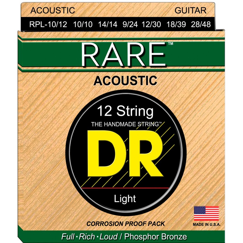 CUERDAS ACUSTICA 12-STRING DR RPL-10/12 RARE