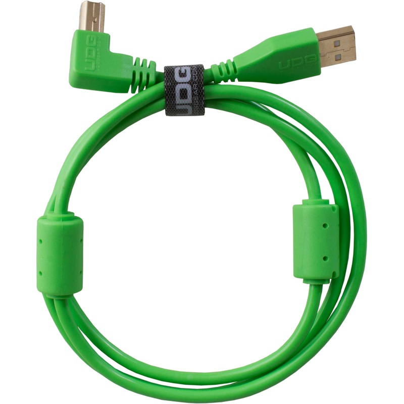 CABLE USB UDG GEAR ULTIMATE AUDIO 2.0 A-B GREEN ANGLED 1M