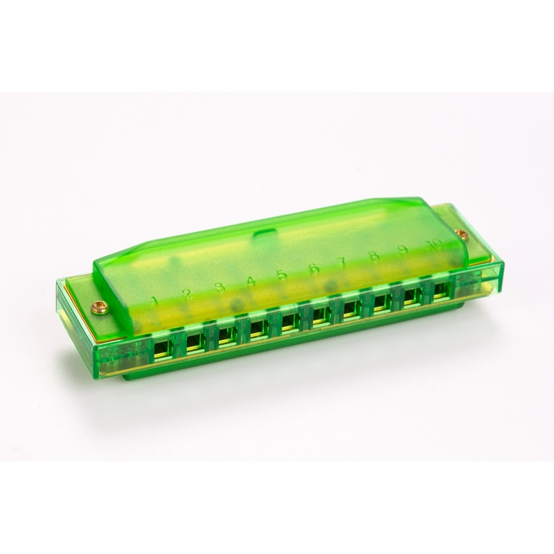 Armónica Diatónica Hohner Translucent Harp M1110G Verde