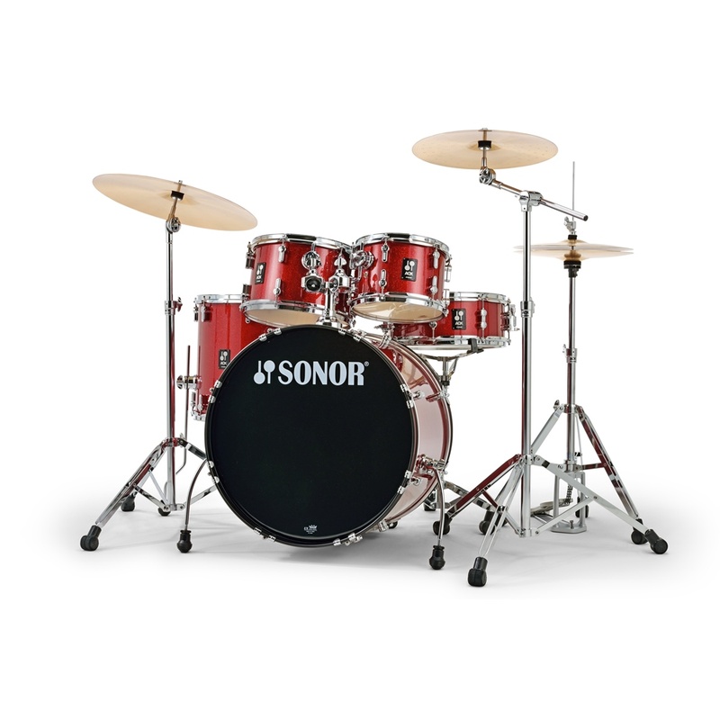 Set De Batería Acústica Sonor Aqx Studio Set Rms Red Moon Sparkle