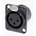 CONECTOR XLR DE CHASIS HEMBRA NEUTRIK NC3FD-L-B-1 BK