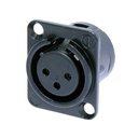 CONECTOR XLR HEMBRA 3 PINES NEUTRIK NC3FD-L-BAG-1 BK