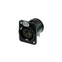 CONECTOR XLR HEMBRA CHASIS D SERIES NEUTRIK NC3FDM3-H-B BK