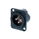 CONECTOR XLR CHASIS MASCULINO 3 PIN NEUTRIK NC3MD LX HA BAG BK