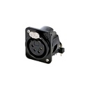 CONECTOR XLR HEMBRA CHASIS 4 PIN NEUTRIK NC4FDM3-H-BAG-1 BK