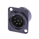 CONECTOR XLR CHASIS MASCULINO 6 PINES NEUTRIK NC6MD-L-B-1 BK