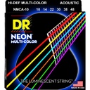CUERDAS ACUSTICA DR MCA-10 K3 NEON HI-DEF MULTI-COLOR