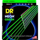 CUERDAS ACUSTICA DR K3 NEON GREEN 11-15-22-30-40-50