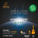 CUERDAS GUITARRA CLÁSICA ORTEGA ATMOSPHERE GREEN ATG44NM